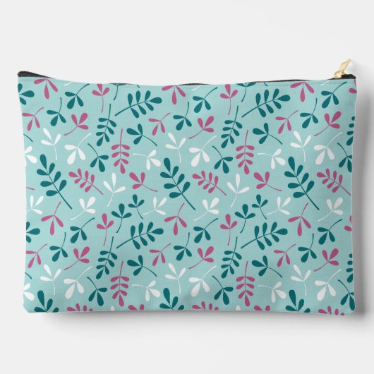 Assorted Leaves Patroon Teals Roze Wit Etui (Achterkant)