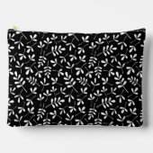 Assorted Leaves Patroon Wit op Zwart Etui (Voorkant)