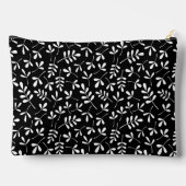 Assorted Leaves Patroon Wit op Zwart Etui (Achterkant)