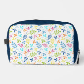 Assorted Leaves Pattern Meerkleurig op wit Toilettasje (Voorkant)