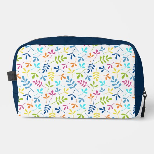 Assorted Leaves Pattern Meerkleurig op wit Toilettasje (Voorkant)