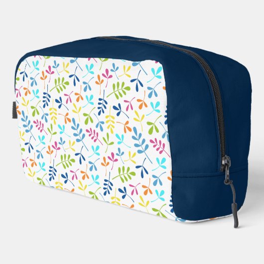 Assorted Leaves Pattern Meerkleurig op wit Toilettasje (Rechterhoek)