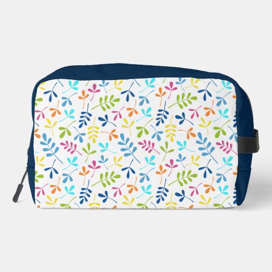 Assorted Leaves Pattern Meerkleurig op wit Toilettasje (Achterkant)
