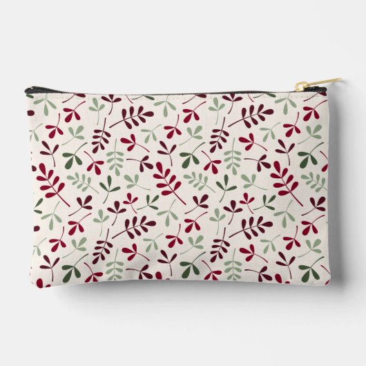 Assorted Leaves Pattern Reds & Greens op Crème Etui (Achterkant)