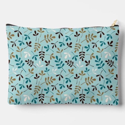Assorted Leaves Pattern Teals Cream Brown Gold Etui (Achterkant)