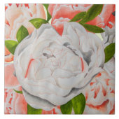 Assorted Peonies on a Ceramic Tile (E) Tegeltje (Voorkant)