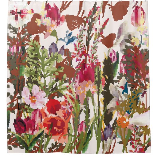 Assorted Plant Ensemble Douchegordijn (Voorkant)