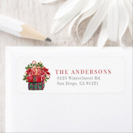Assorted Presents Christmas Holiday Return Address Etiket