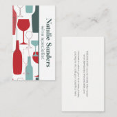 Assorted wijnflessen en glaswerk patroon visitekaartje (Voorkant / Achterkant)