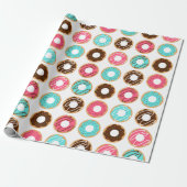 Assorteer Donuts Pattern Cadeaupapier (Uitgerold)