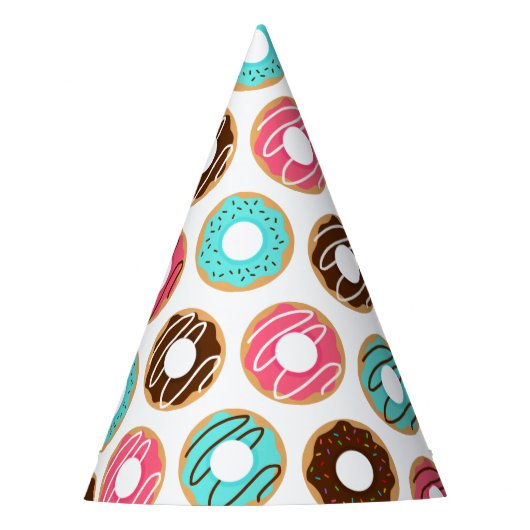 Assorteer Donuts Pattern Feesthoedjes (Voorkant)