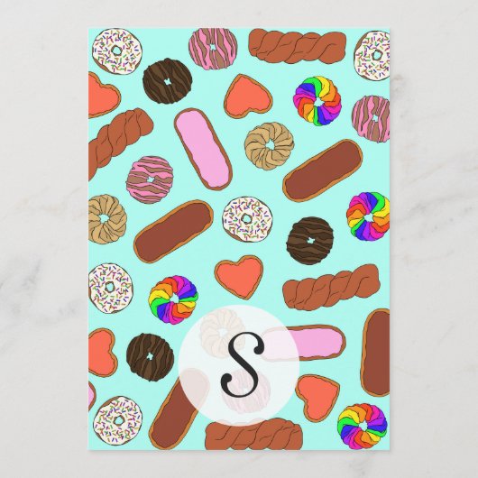 Assorteerbare Cute Breakfast Foodie Donuts Menu (Achterkant)