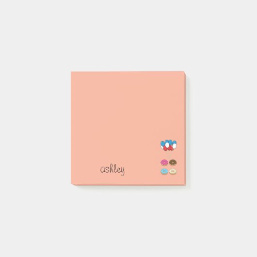 Assortiment Donuts en Ballonnen | Personaliseer Post-it® Notes (Voorkant)