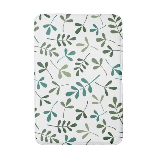 Assortiment gemengd groen blad patroon badmat (Voorkant Verticaal)