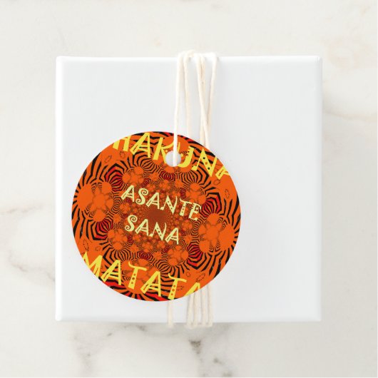 Assortiment Hakuna Matata-labels: Afrikaanse zebra Bedankjes Labels (In situ)