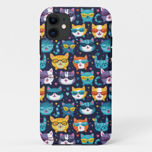 Assortiment Kat Gezichten Grappige Koele Katten Case-Mate iPhone Case (Achterkant)