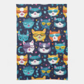 Assortiment Kat Gezichten Grappige Koele Katten Theedoek (Verticaal)