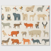 Assortiment van denkbeeldige dieren cadeaupapier (Vlak)