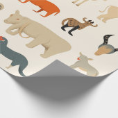 Assortiment van denkbeeldige dieren cadeaupapier (Hoek)