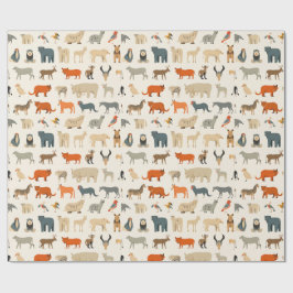 Assortiment van denkbeeldige dieren cadeaupapier
