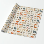 Assortiment van denkbeeldige dieren cadeaupapier (Uitgerold)