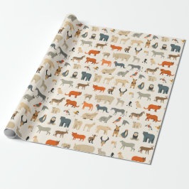 Assortiment van denkbeeldige dieren cadeaupapier