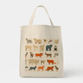 Assortiment van denkbeeldige dieren tote bag (Achterkant)