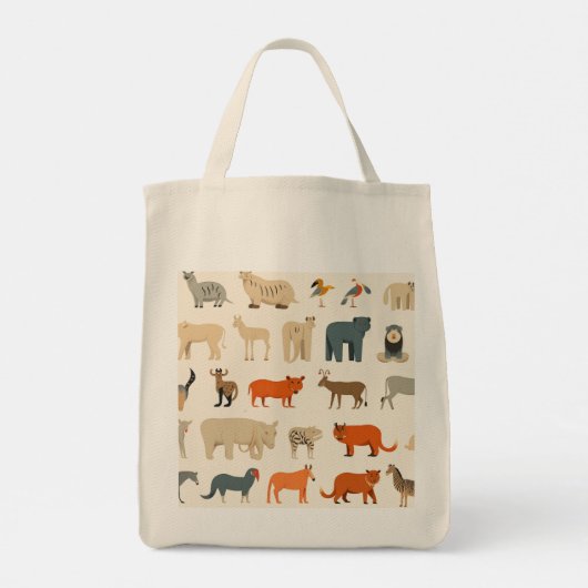 Assortiment van denkbeeldige dieren tote bag (Achterkant)