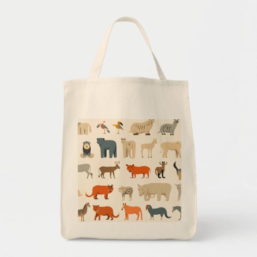 Assortiment van denkbeeldige dieren tote bag (Voorkant)