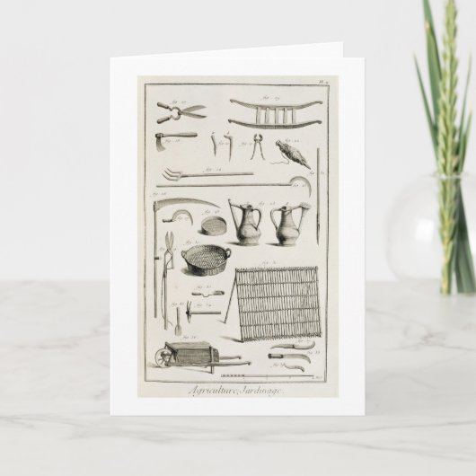 Assortiment van het tuinieren hulpmiddelen, van kaart (Voorkant)