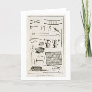 Assortiment van het tuinieren hulpmiddelen, van kaart