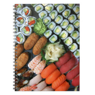 Assortiment van Japanse sushi-favorieten Notitieboek