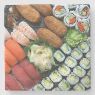 Assortiment van Japanse sushi-favorieten Stenen Onderzetter