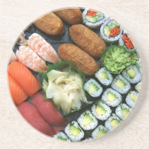 Assortiment van Japanse sushi-favorieten Zandsteen Onderzetter