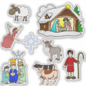 Assortiment van Religieuze Kerst stickers (Voorkant)