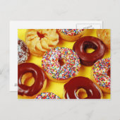 Assortiment van vers smakelijk donutsbriefkaart briefkaart (Voorkant / Achterkant)