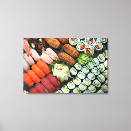 Assortment of Japanese sushi favorieten Canvas Afdruk (Voorkant)