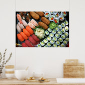 Assortment of Japanese sushi favorieten Poster (Keuken)