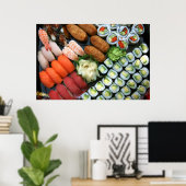 Assortment of Japanese sushi favorieten Poster (Thuiskantoor)