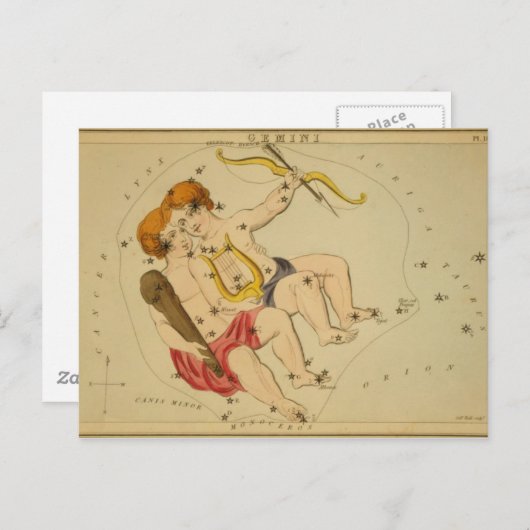 asstrologie / Astronomie Gemini constellatie Briefkaart (Voorkant / Achterkant)