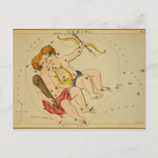 asstrologie / Astronomie Gemini constellatie Briefkaart (Voorkant)