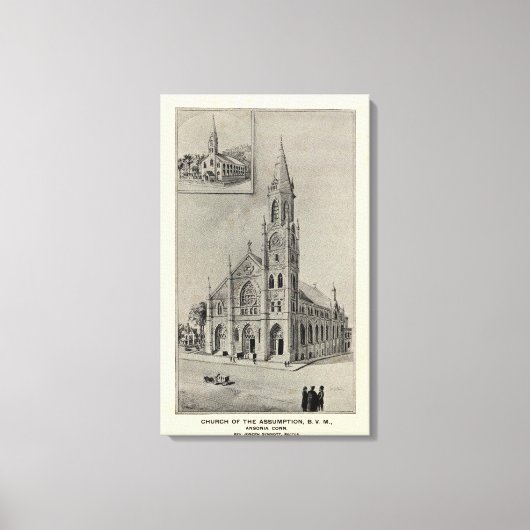 Assumptiekerk, Ansonia, Conn Canvas Afdruk (Voorkant)