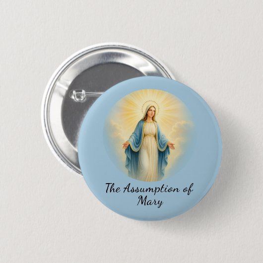 Assumption of Mary Catholic Saint  Ronde Button 5,7 Cm (Voorkant /achterkant)