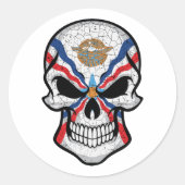 Assyria glimlachen schedelvlag ronde sticker (Voorkant)