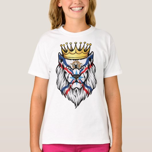 Assyria Lion King Flag T-shirt (Voorkant)