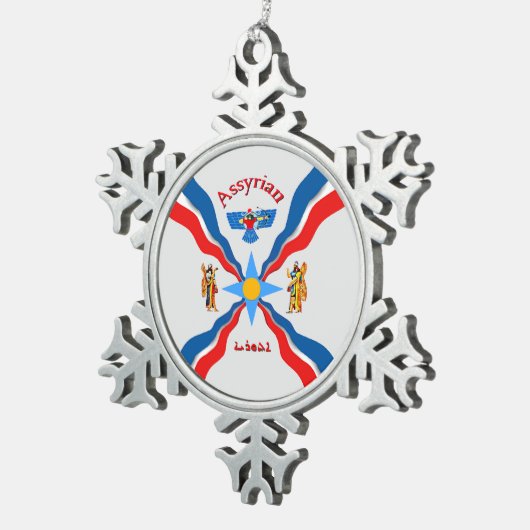 Assyria Pewter Snowflake Ornament (Rechts)