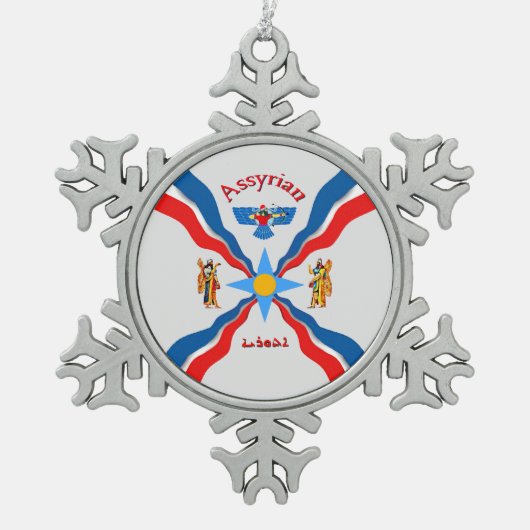 Assyria Pewter Snowflake Ornament (Voorkant)