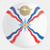 Assyria Round-pictogramvlag Ronde Sticker (Voorkant)