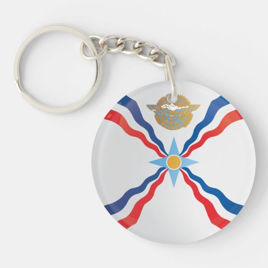 Assyria Round-pictogramvlag Sleutelhanger (Voorkant)