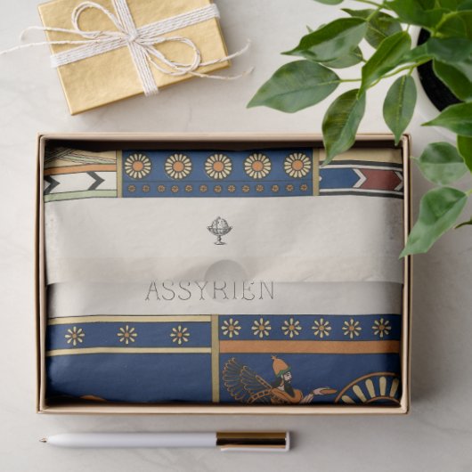 Assyrian Deity Apkallu, Winged Genius, Sun & Lion Tissuepapier (Geschenk)